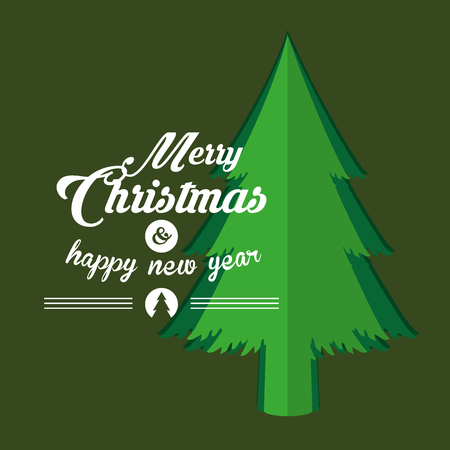 pine tree with merry christmas related icons image vector illustration designのイラスト素材