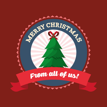 pine tree with merry christmas related icons image vector illustration designのイラスト素材