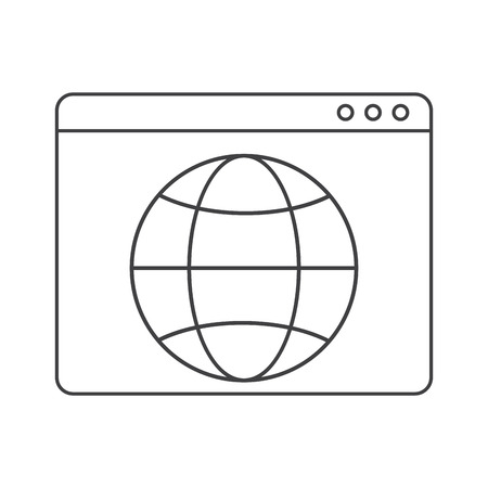 Website and sphere icon. Global communication intenet connectivity web and technology theme. Isolated design. Vector illustrationのイラスト素材