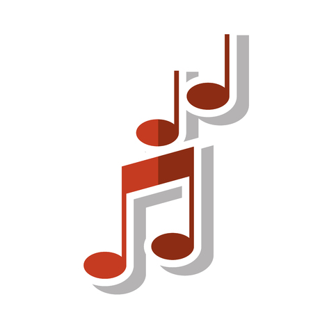 Music note icon. Sound melody pentagram and musical theme. Isolated design. Vector illustrationのイラスト素材