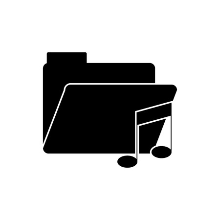 Music note and file icon. Sound melody pentagram and musical theme. Isolated design. Vector illustrationのイラスト素材