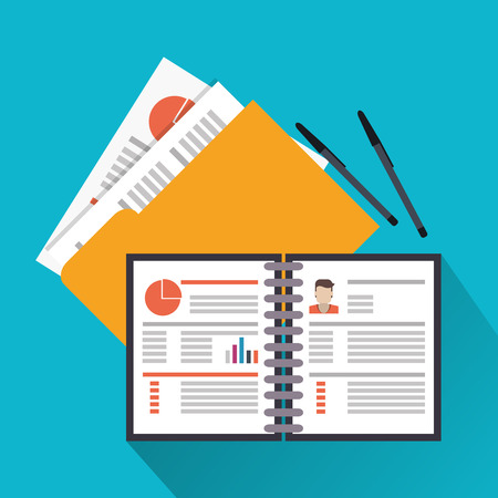 Document and pen icon. Human resources search employee and business theme. Colorful design. Vector illustrationのイラスト素材