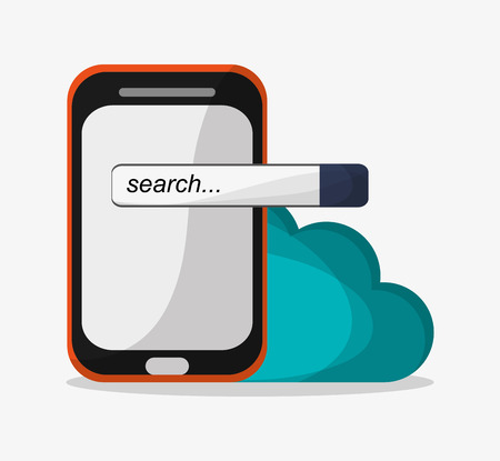 Smartphone and cloud icon. Social media and digital marketing theme. Colorful design. Vector illustrationのイラスト素材