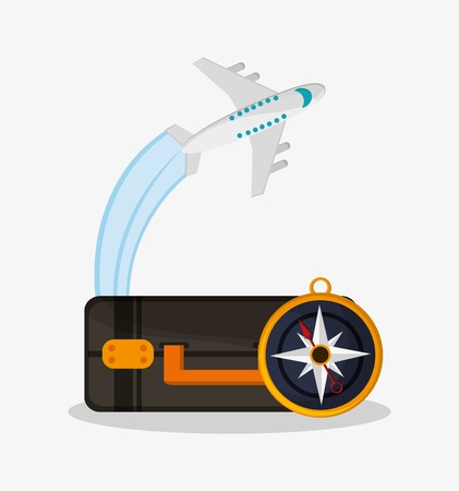 Baggage icon. travel trip vacation and tourism theme. Colorful design. Vector illustrationのイラスト素材