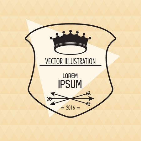 Crown and arrows icon. Hipster style vintage retro fashion and culture theme. Colorful design. Vector illustrationのイラスト素材