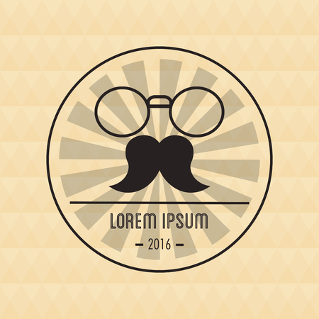 Mustache and glasses icon. Hipster style vintage retro fashion and culture theme. Colorful design. Vector illustrationのイラスト素材