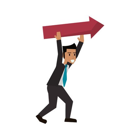 Businessman avatar with arrow icon. Businesspeople management and corporate theme. Isolated design. Vector illustrationのイラスト素材