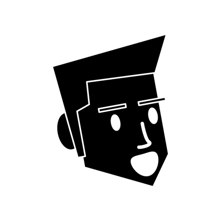 Man cartoon head icon. Male avatar and person theme. Isolated design. Vector illustrationのイラスト素材