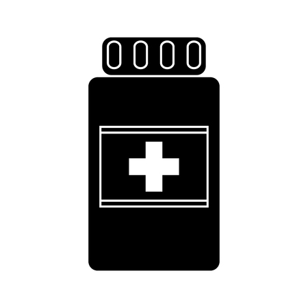 Medicine jar icon. Medical health care and hospital theme. Isolated design. Vector illustrationのイラスト素材