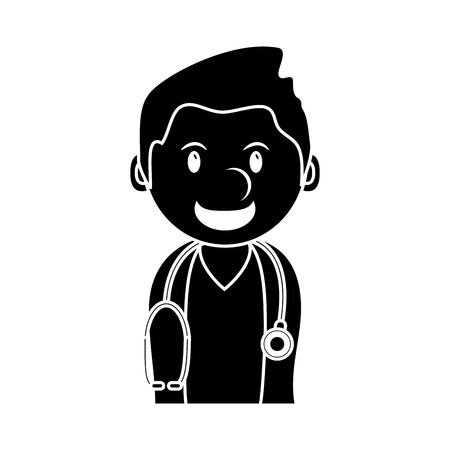 Doctor cartoon icon. Medical and health care theme. Isolated design. Vector illustrationのイラスト素材