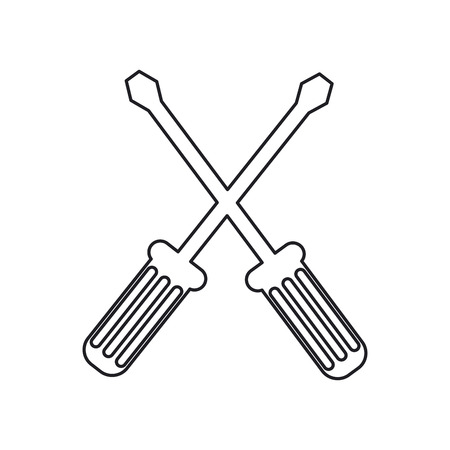 Screwdriver icon. Tool instrument and repair theme. Isolated design. Vector illustrationのイラスト素材