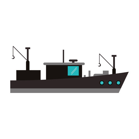 fishing boat icon. sea transportation nautical and marine theme. Isolated design. Vector illustrationのイラスト素材