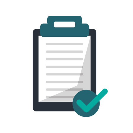 Checklist and mark icon. Office paper form and document theme. Colorful design. Vector illustrationのイラスト素材