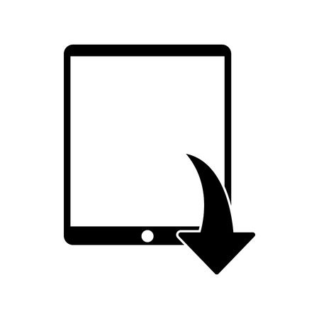 Download arrow and tablet icon. Digital web application and technology theme. Isolated design. Vector illustrationのイラスト素材