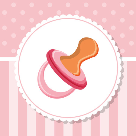Pacifier icon. Baby shower card and childhood theme. Colorful design. Vector illustrationのイラスト素材