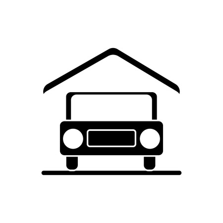 Car inside house icon. Real estate construction property and investment theme. Isolated design. Vector illustrationのイラスト素材