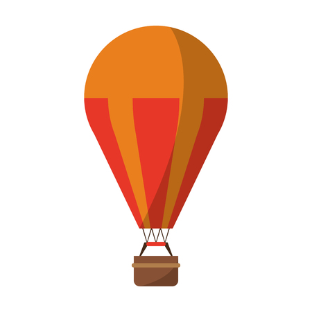 Hot air balloon icon. transportation vehicle travel and trip theme. Isolated and colorful design. Vector illustrationのイラスト素材