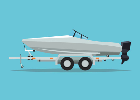 Boat icon. Vehicle transportation travel and trip theme. Colorful design. Vector illustrationのイラスト素材