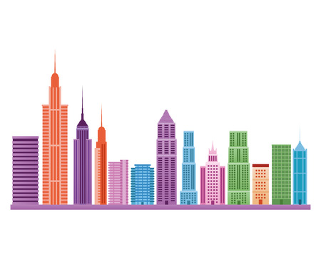 Buildings icon. Big city architecture and urban theme. Colorful design. Vector illustrationのイラスト素材