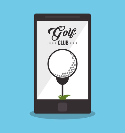 Ball and smartphone icon. Golf club sport hobby and competition theme. Colorful design. Vector illustrationのイラスト素材