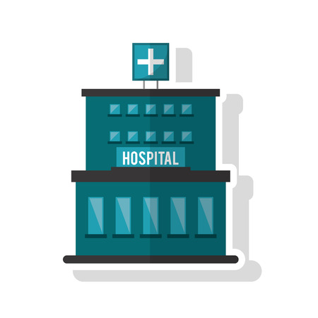 Hospital building icon. Medical and health care theme. Isolated design. Vector illustrationのイラスト素材