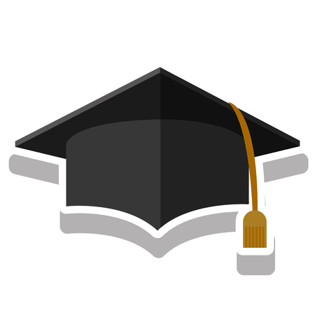 Graduation cap icon. School supply object and education theme. Isolated design. Vector illustrationのイラスト素材