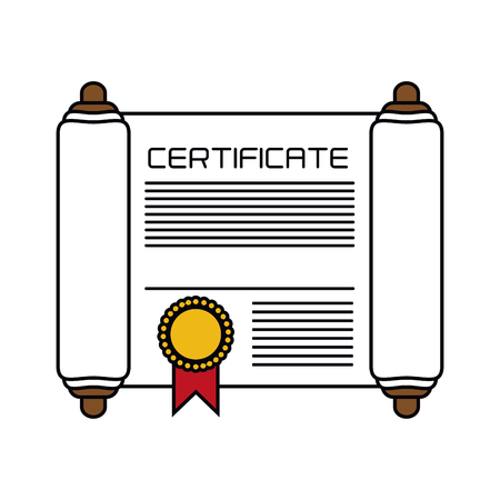 Diplima with seal stamp icon. School supply object and education theme. Isolated design. Vector illustrationのイラスト素材