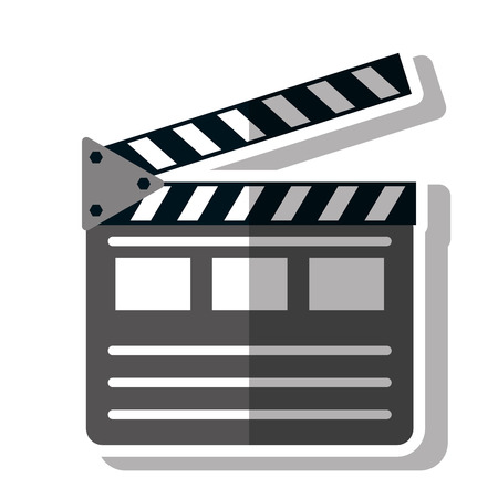 Cinema clapboard icon. Movie video media and entertainment theme. Isolated design. Vector illustrationのイラスト素材