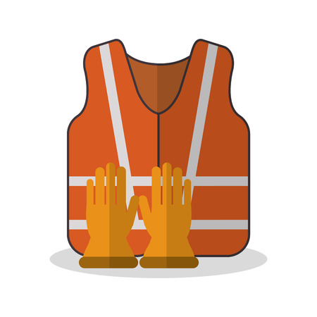 Jacket and gloves icon. Industrial safety security and protection theme. Colorful design. Vector illustrationのイラスト素材