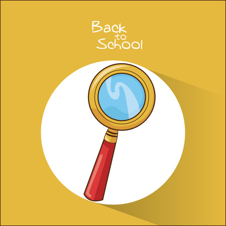 lupe icon. Back to school theme. Colorful design. Vector illustrationのイラスト素材