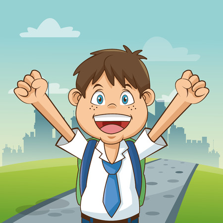 Boy cartoon icon. Back to school theme. Colorful design. Vector illustrationのイラスト素材