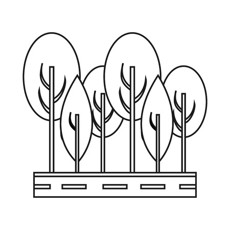 Street and trees icon. Way city urban and architecture theme. Isolated design. Vector illustrationのイラスト素材