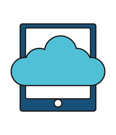 Tablet and cloud icon. Device gadget technology and electronic theme. Isolated design. Vector illustrationのイラスト素材