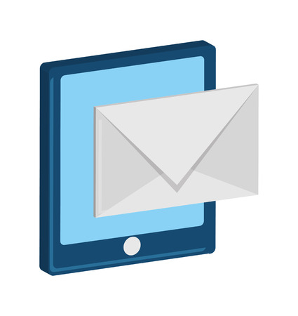 Tablet and envelope icon. Device gadget technology and electronic theme. Isolated design. Vector illustrationのイラスト素材