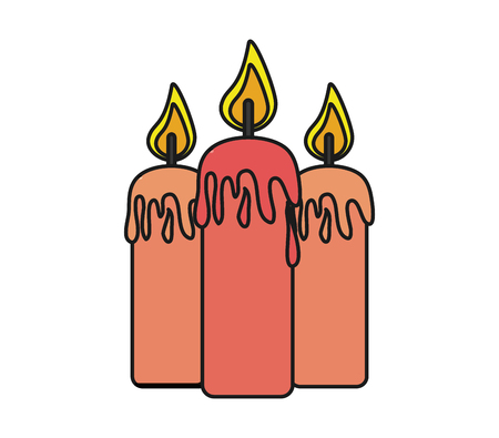 Candle icon. Christmas season decoration and celebration theme. Isolated design. Vector illustrationのイラスト素材