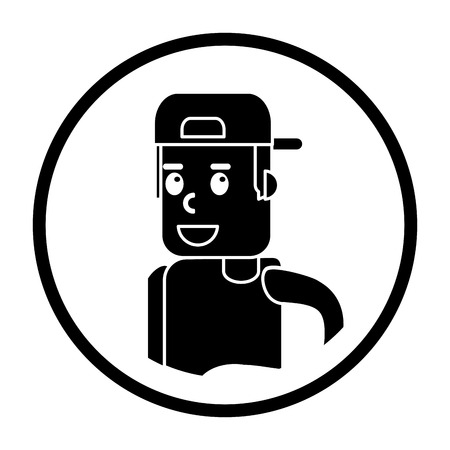 Boy cartoon icon. Male avatar person human and people theme. Isolated design. Vector illustrationのイラスト素材