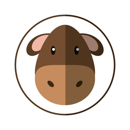 Cow icon. Livestock animal life nature and fauna theme. Isolated design. Vector illustrationのイラスト素材