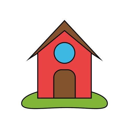 Farm building icon. Stable nature rural farming theme. Isolated design. Vector illustrationのイラスト素材