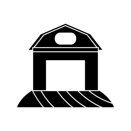 Farm building icon. Stable nature rural farming theme. Isolated design. Vector illustrationのイラスト素材