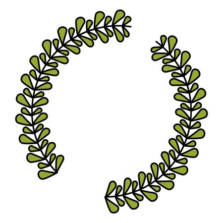 leaves wreath icon. Rustic decoration spring and invitation theme. Isolated design. Vector illustrationのイラスト素材