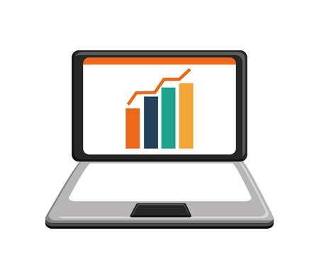 Laptop icon. Infographic data information business and analiytics theme. Colorful and isolated design. illustrationのイラスト素材