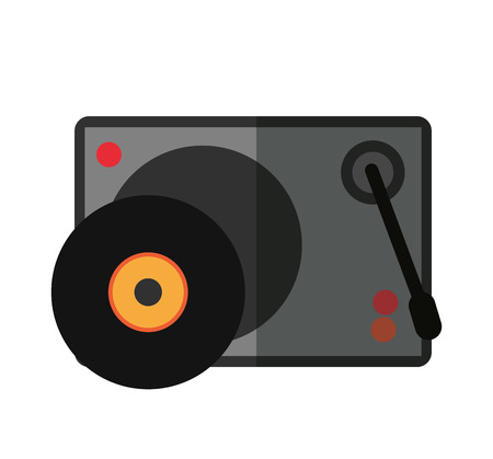 Vinyl instrument icon. music sound melody and musical theme. Isolated design. Vector illustrationのイラスト素材