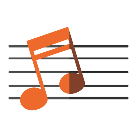 Music note icon. Sound melody pentagram and musical theme. Isolated design. Vector illustrationのイラスト素材