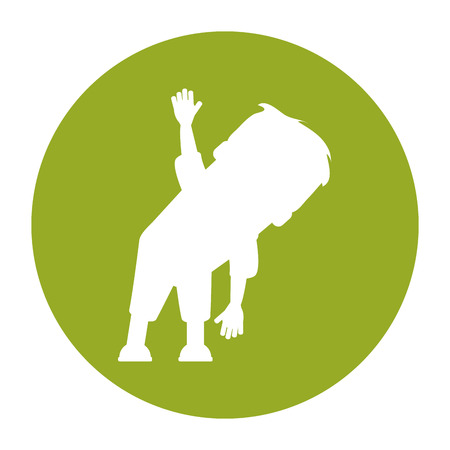 Man cartoon stretching icon. Fitness gym bodybuilding bodycare and fit theme. Isolated design. Vector illustrationのイラスト素材