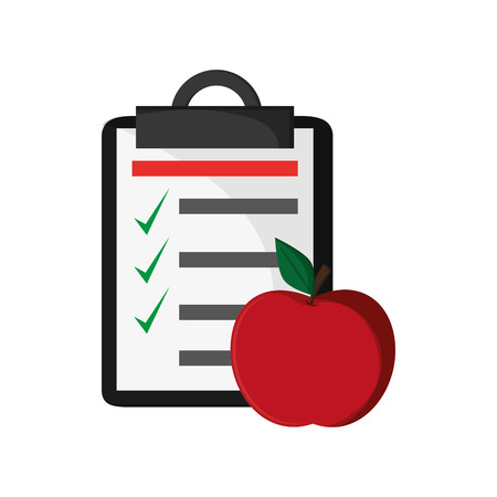 History and apple icon. Fitness gym bodybuilding bodycare and fit theme. Isolated design. Vector illustrationのイラスト素材