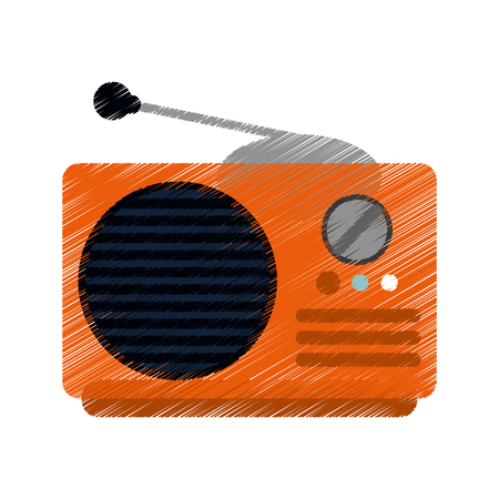Radio device icon. music sound melody and musical theme. Isolated design. Vector illustrationのイラスト素材