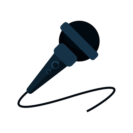 Microphone icon. music sound melody and musical theme. Isolated design. Vector illustrationのイラスト素材