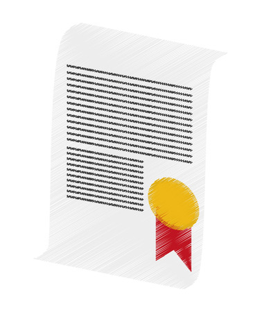 Certificate diploma icon. School education learning and knowledge theme. Isolated design. Vector illustrationのイラスト素材