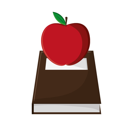 Book and apple icon. School education learning and knowledge theme. Isolated design. Vector illustrationのイラスト素材