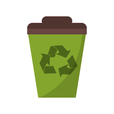 eco trash icon. Ecology renewable conservation and saving theme. Isolated design. Vector illustrationのイラスト素材